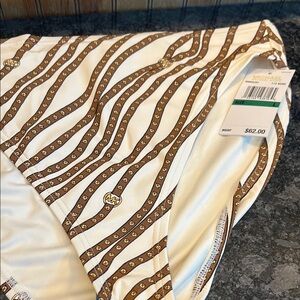 NWT Michael Kors Striped Brown and Cream Bikini Bottom